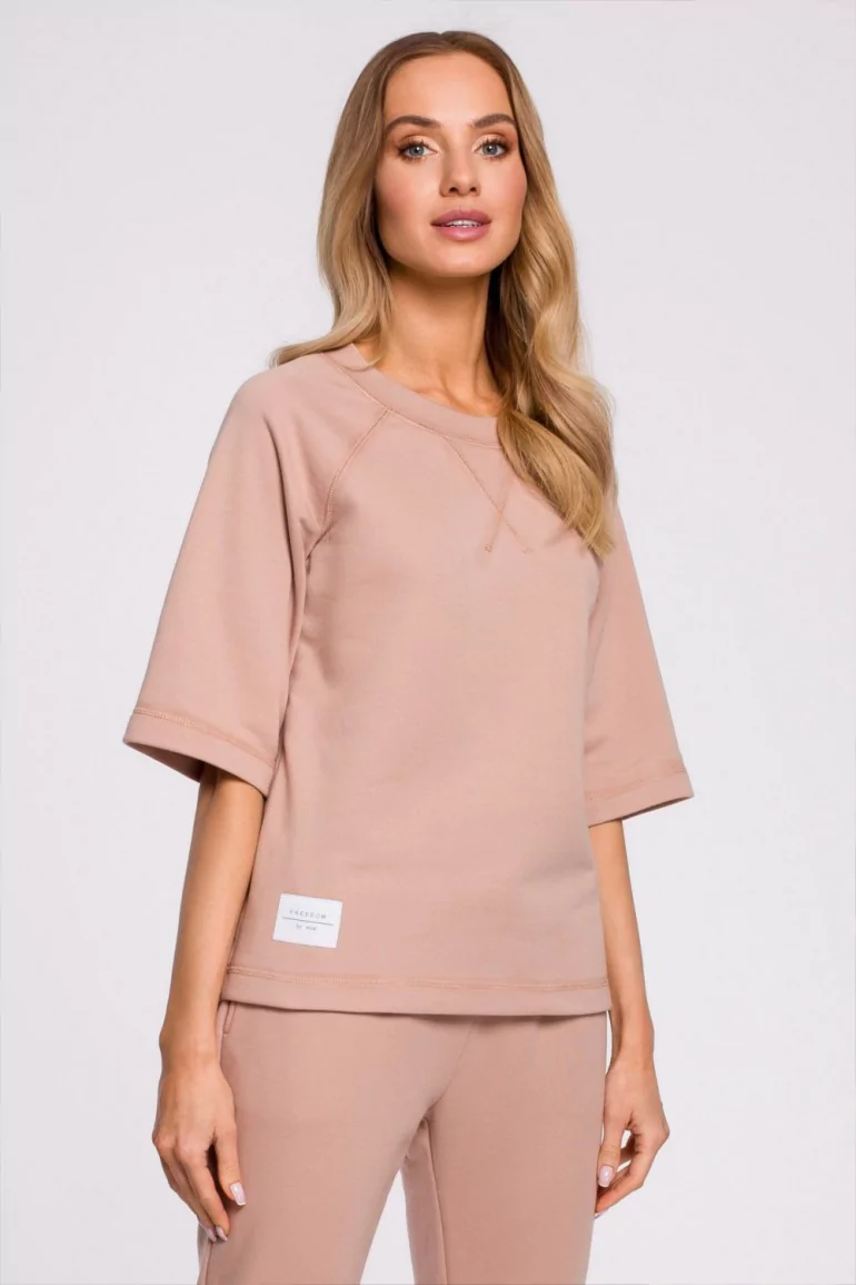 CM5875 Bluza z krótkimi rękawami - mocca