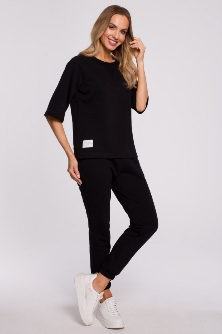 CM5875 Bluza z krótkimi rękawami - czarna