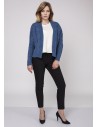 Dzianinowa niezapinana bluza - jeansowa