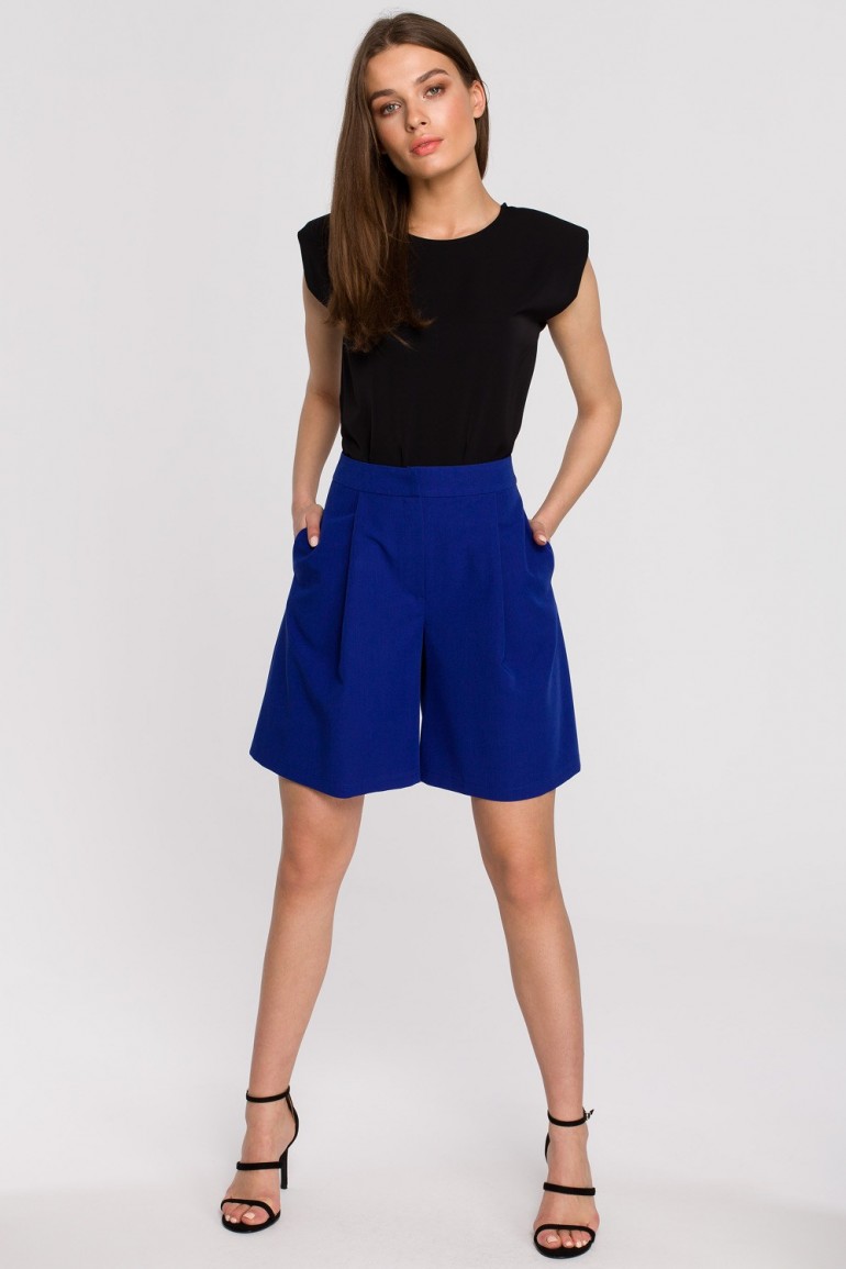 CM5944 Eleganckie szorty - chabrowe
