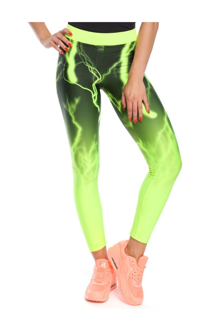 CM3118 Dopasowane neonowe legginsy damskie
