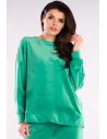 Bluza oversize z weluru - zielona