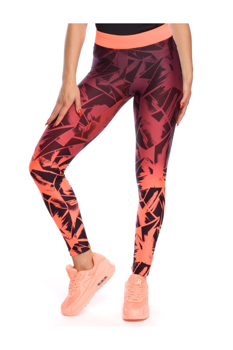 CM3122 Nowoczesne legginsy o geometrycznym wzorze