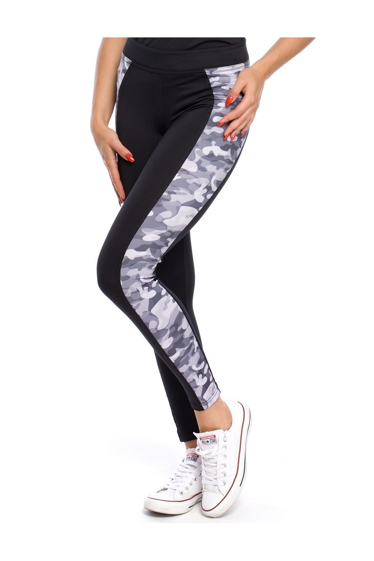 CM3123 Gładkie legginsy we wzory