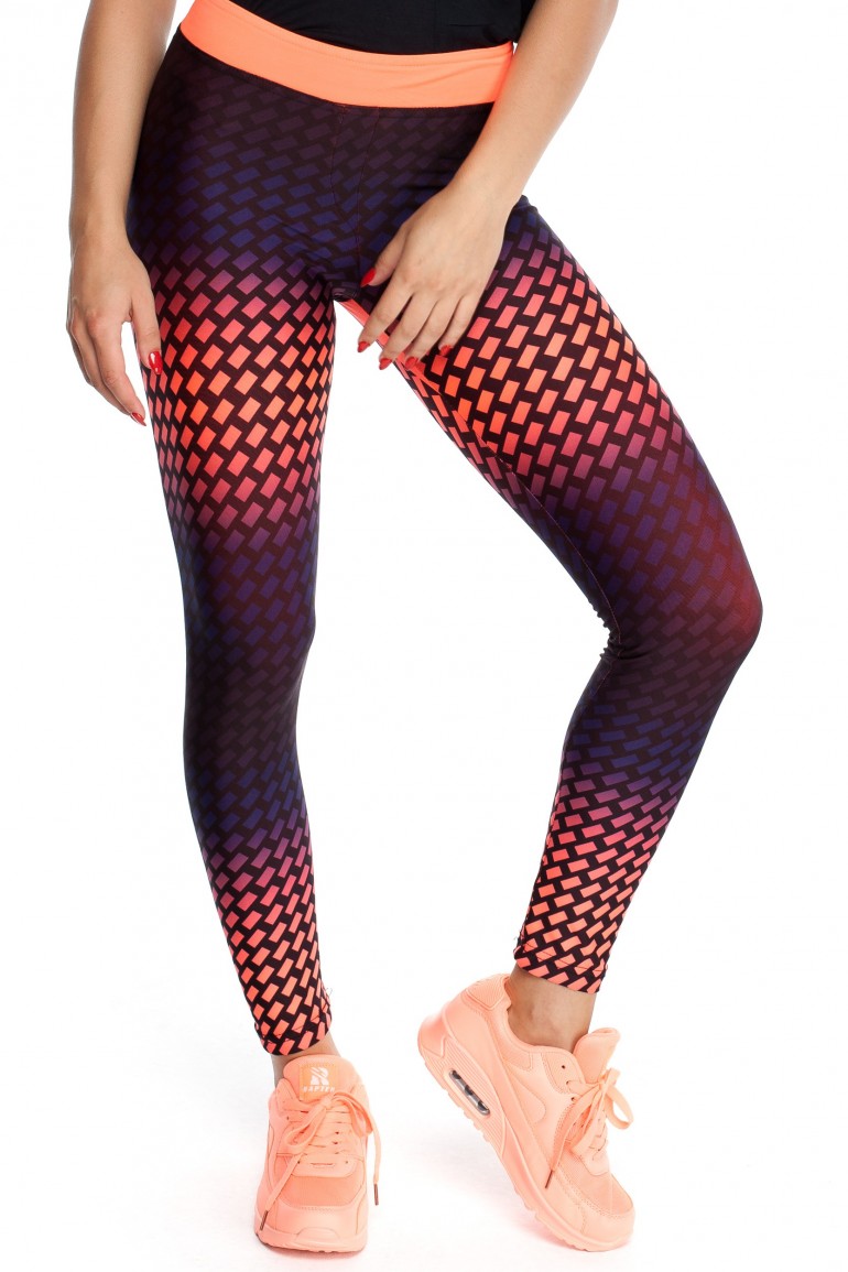 CM3901 Elastyczne sportowe leginsy z motywem