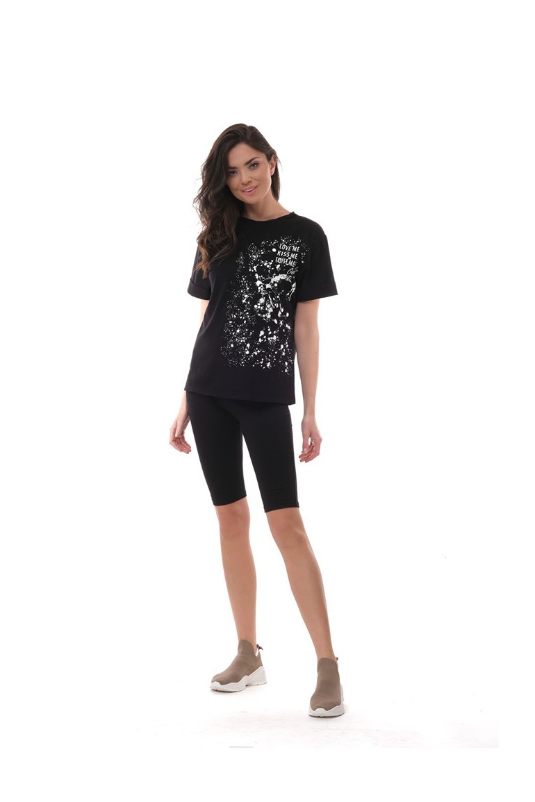 CM6058 Klasyczny dresowy t-shirt - czarny