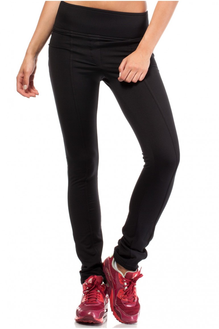 CM1841 Legginsy sportowe z przeszyciami - czarne