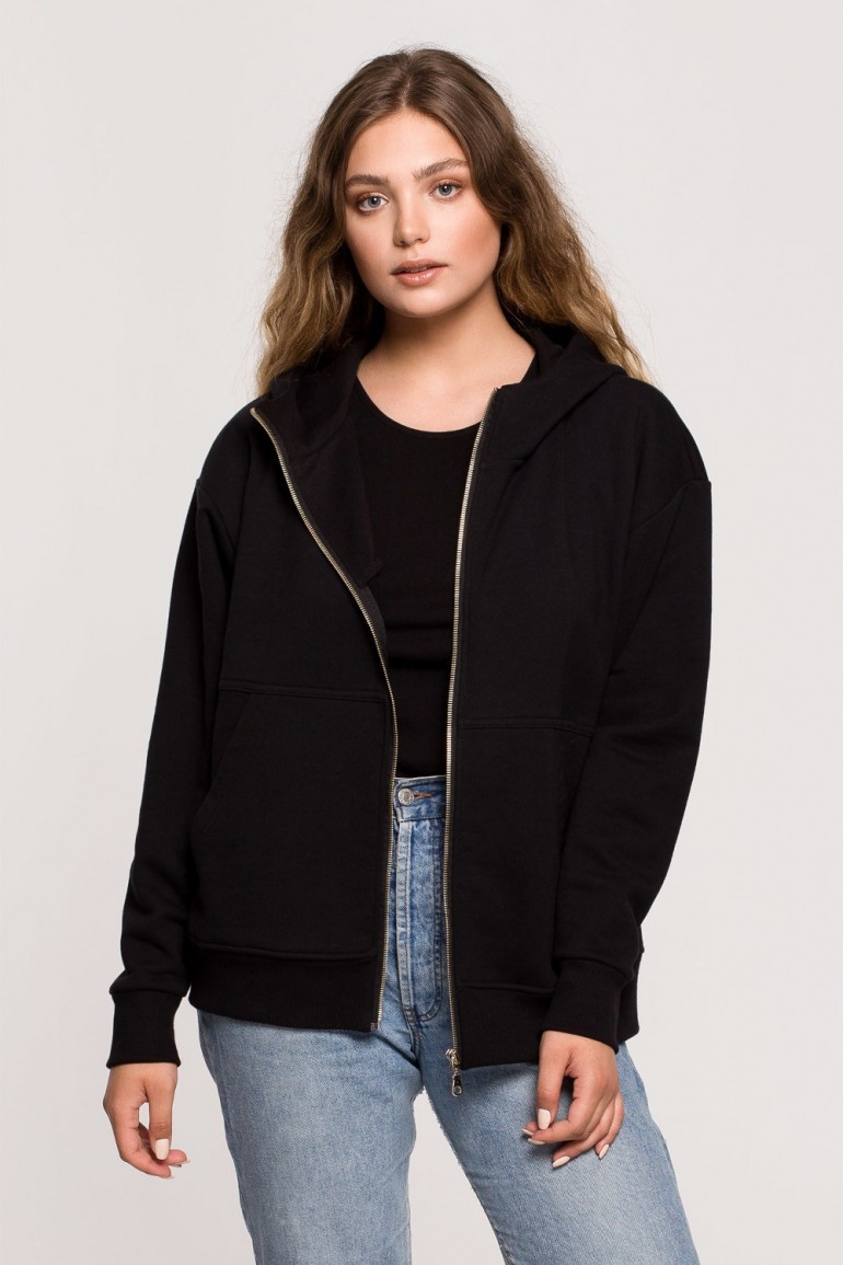 CM6196 Bluza zasuwana na zamek - czarna