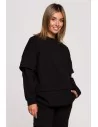 Bluza z warstwowymi rękawami unisex - czarna