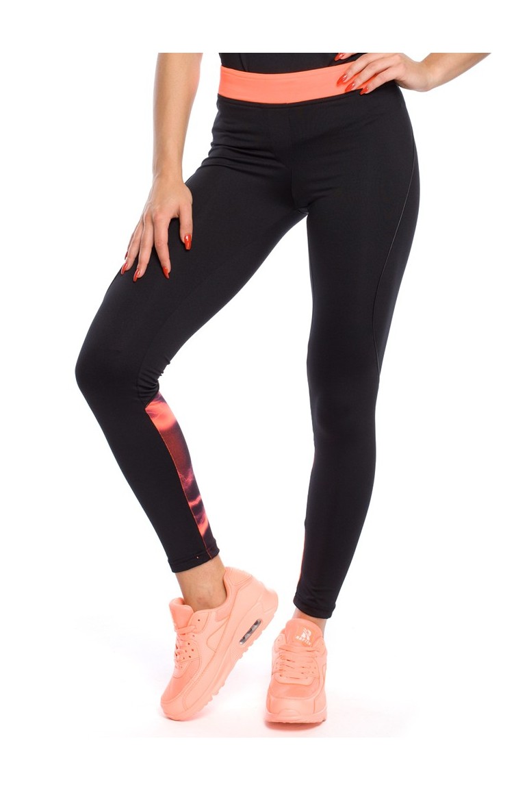 CM3130 Kobiece legginsy z nowoczesną wstawką na łydce