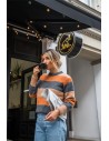 Sweter w pasy wielokolorowe - model 4
