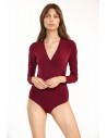 Kopertowa bluzka - body - bordowa