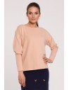 Sweter ściągany na plecach - beżowy