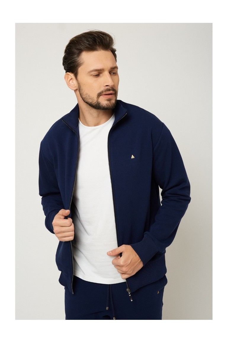 CM6110 Bluza męska na zamek - granatowa