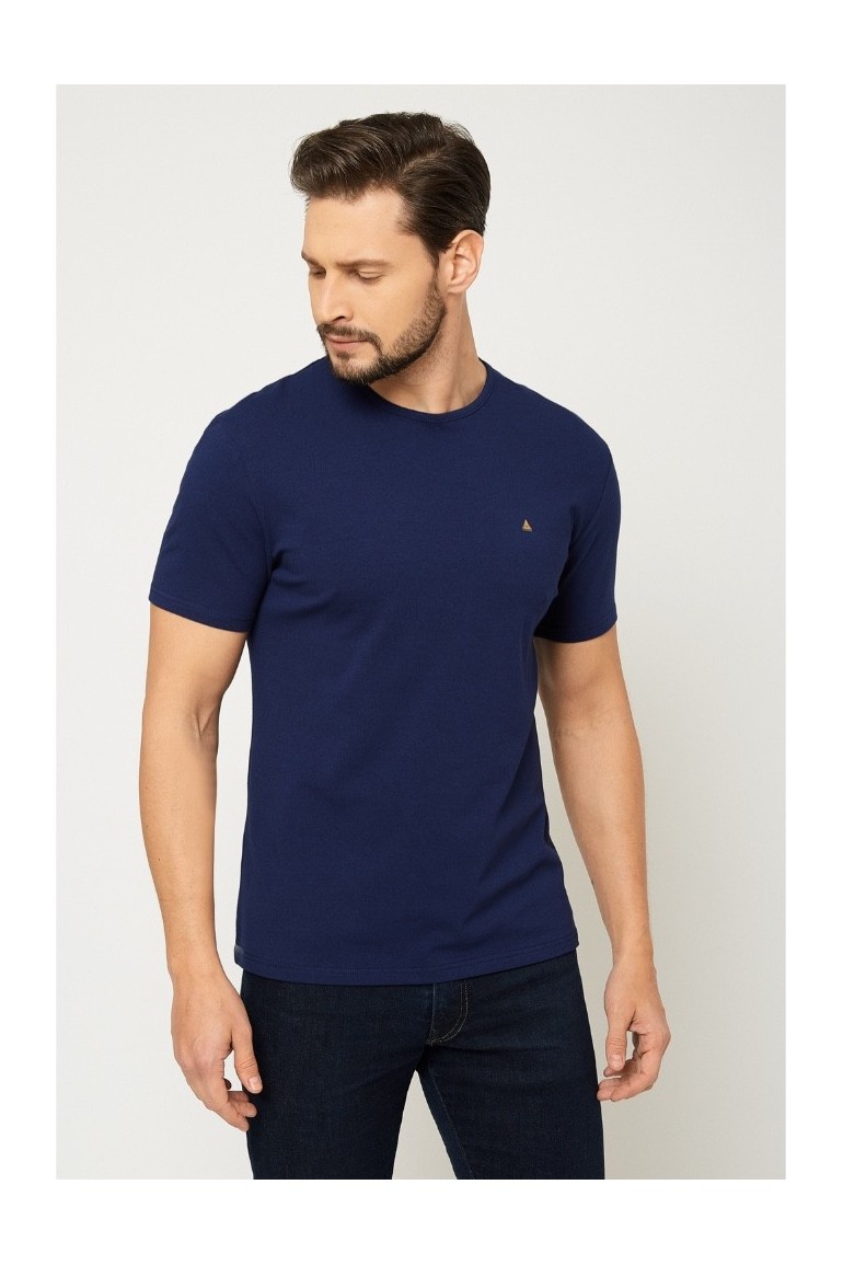 CM6116 T-shirt męski pod marynarkę - granatowy