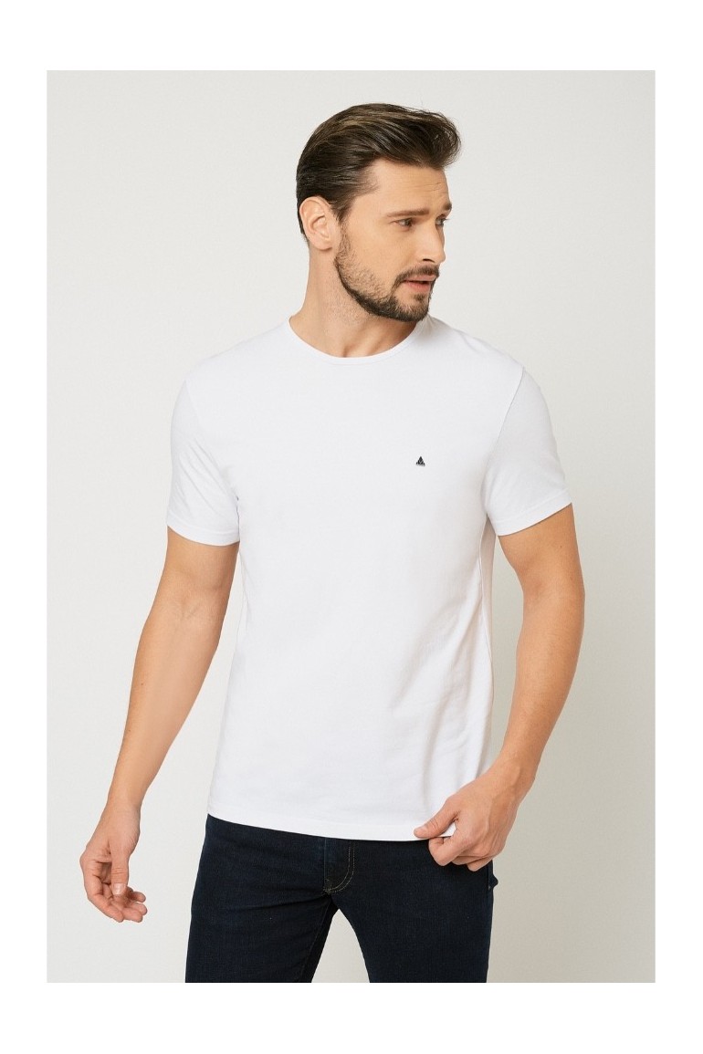 CM6116 T-shirt męski pod marynarkę - biały