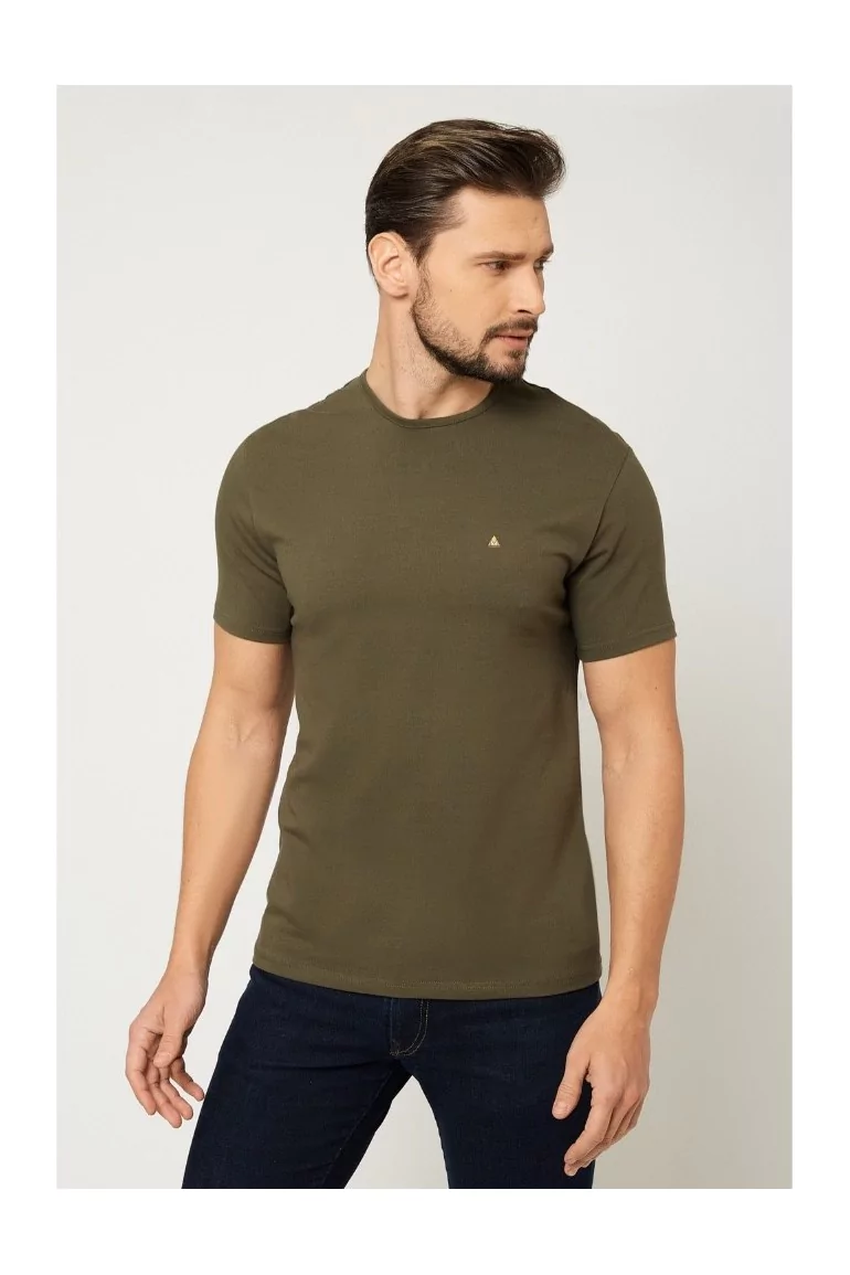 CM6116 T-shirt męski pod marynarkę - khaki