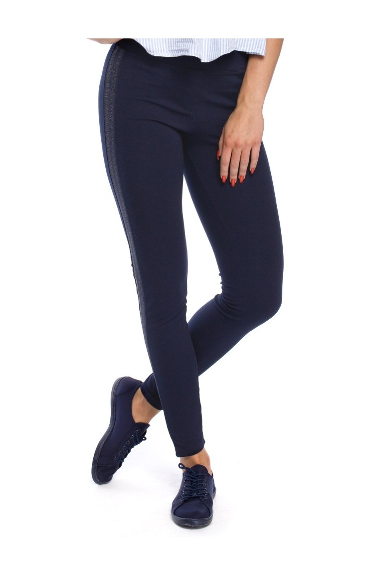 CM3141 Eleganckie kobiece legginsy z lampasem - model 1