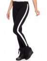 Eleganckie kobiece legginsy z lampasem - model 3