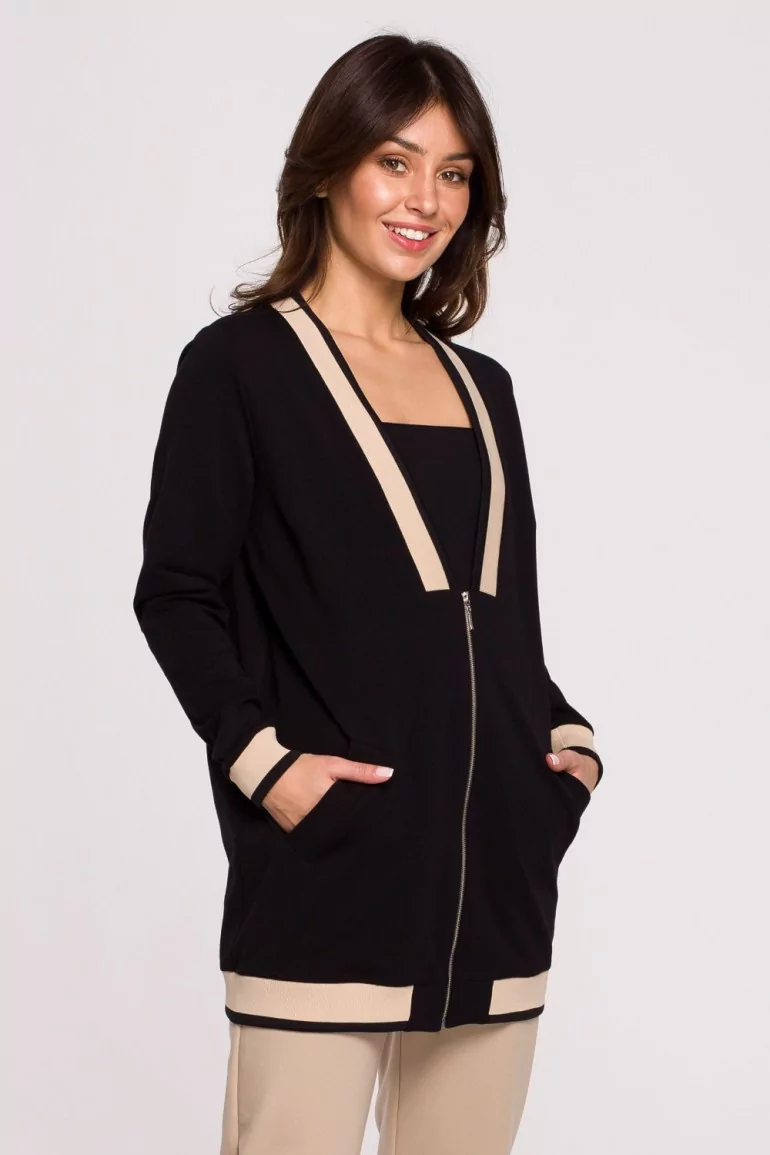 CM6495 Bluza ze ściągaczami - czarna