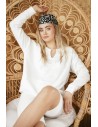 Bluza z wycięciem w dekolcie - ecru