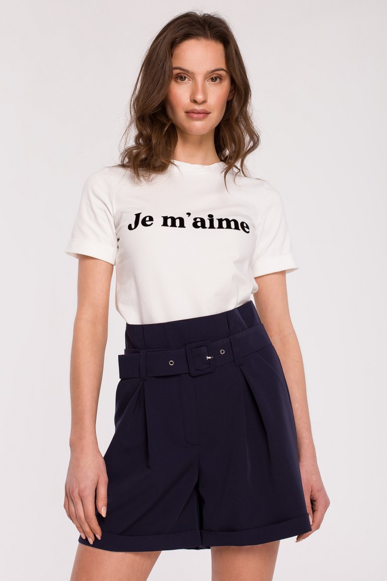CM6548 T-shirt z nadrukiem - ecru
