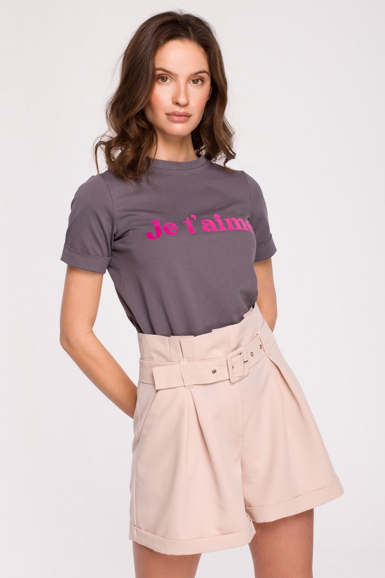 CM6548 T-shirt z nadrukiem - stalowy