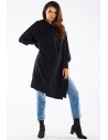 Bluza oversize z rozcięciami po bokach - czarna