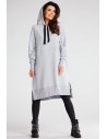 Bluza oversize z rozcięciami po bokach - szara