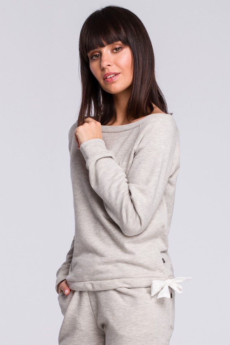 CM4122 Bluza z wiązaniem - popielata
