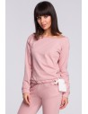 Bluza z wiązaniem - pudrowa