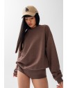Klasyczna bluza o kroju regular fit - czekoladowa