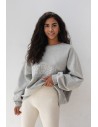 Bluza o luźnym kroju z haftem - popielata