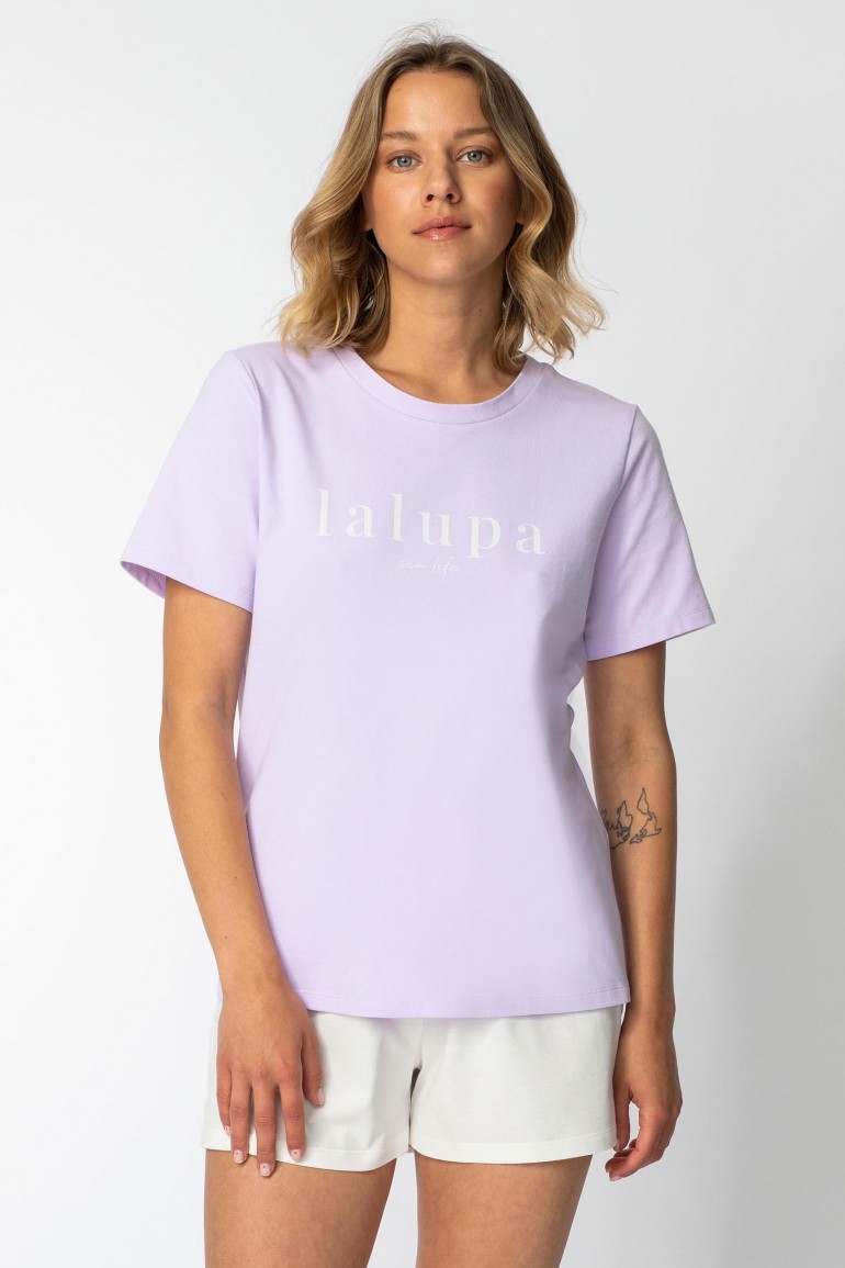 CM6705 T-shirt z nadrukiem z przodu - wrzosowy