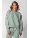 Bluza dresowa ze ściągaczami - miętowa
