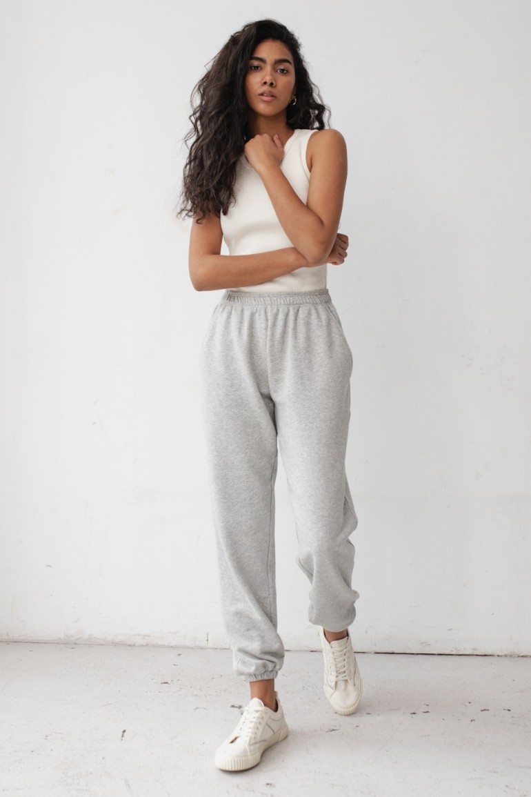 CM6713 Spodnie dresowe typu joggers - popielate