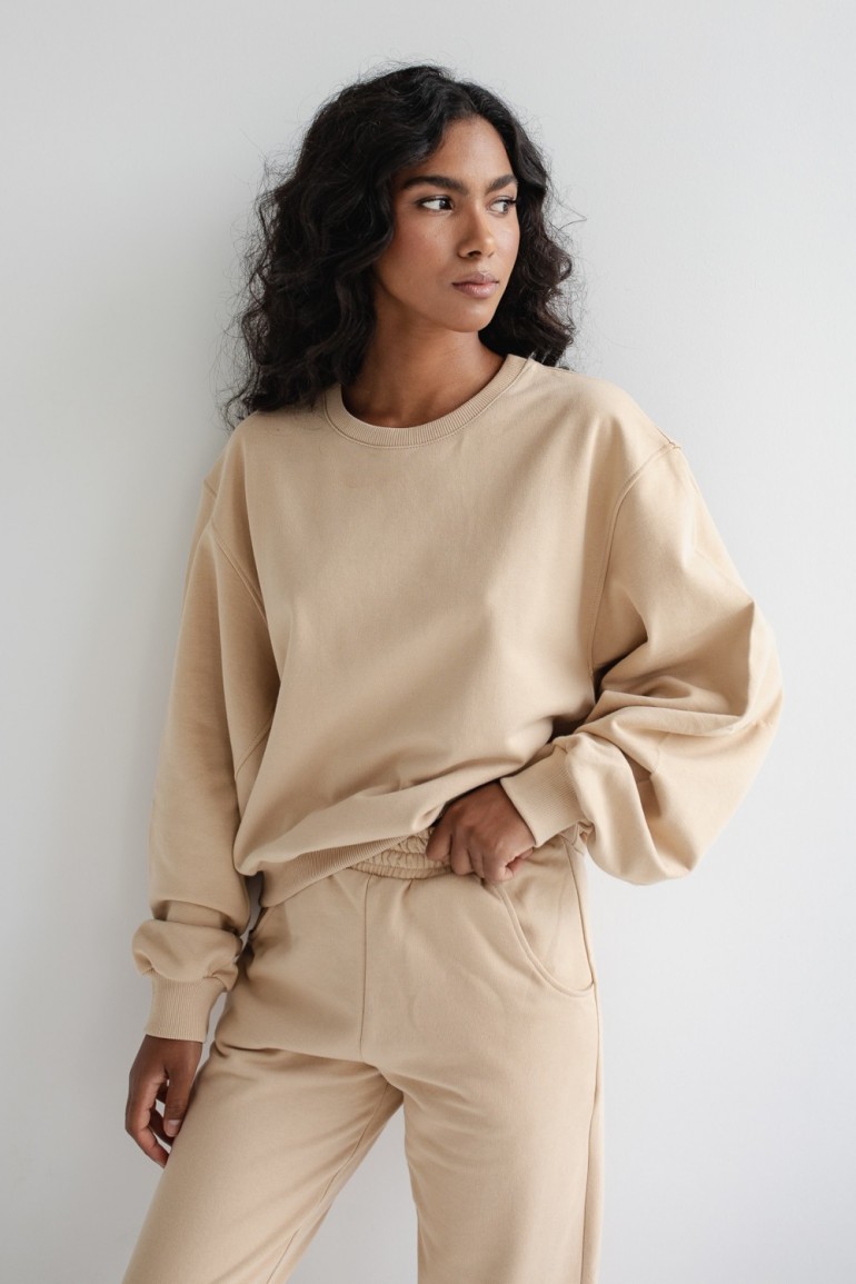 CM6649 Bluza damska o kroju regular fit - beżowa
