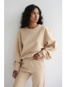 Bluza damska o kroju regular fit - beżowa