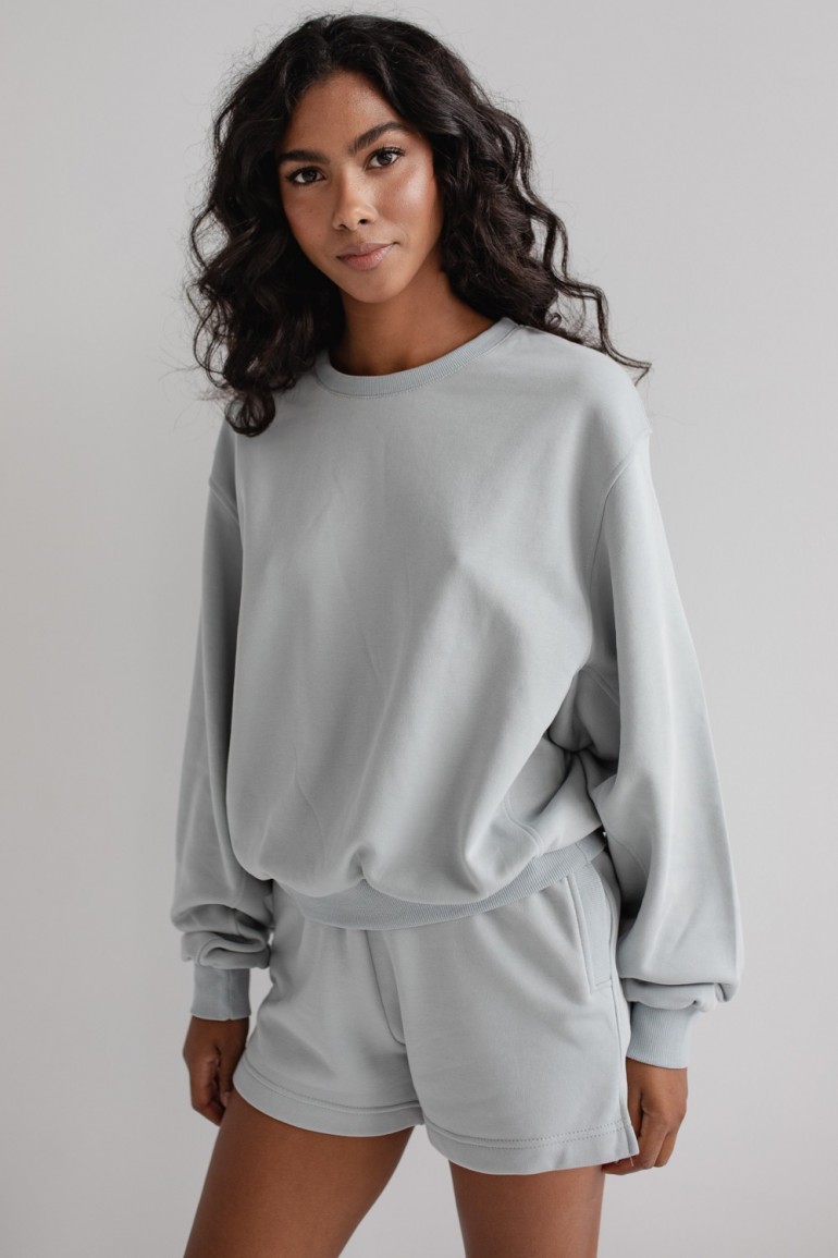 CM6649 Bluza damska o kroju regular fit - błękitna