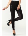 Legginsy z przeszyciami i zamszowymi wstawkami - czarny