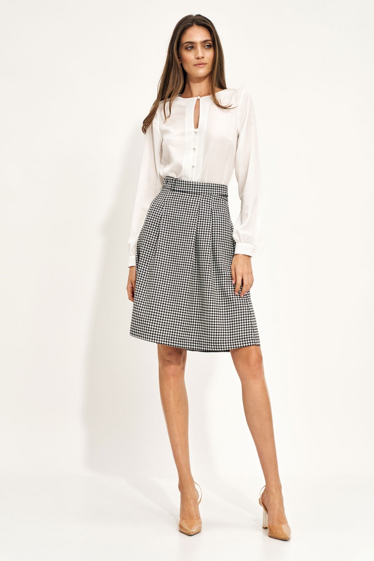 CM6764 Rozkloszowana spódnica midi - pepitko