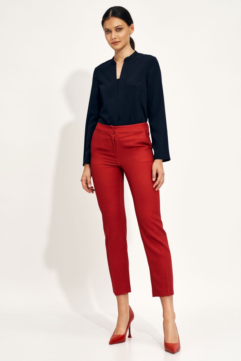 CM6769 Spodnie chino z kieszeniami - czerwone