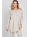 Szeroka bluza dzianinowa - beżowa