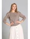 Miękki sweter ze ściągaczami - mocca