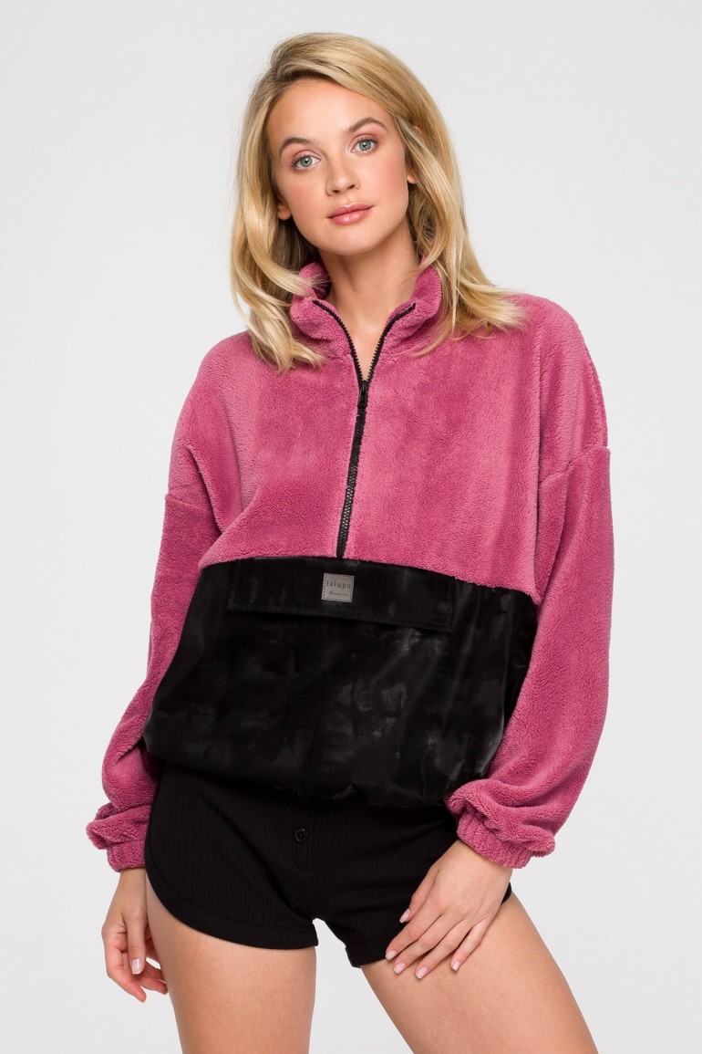 CM6928 Luźna bluza pluszowa z kieszenią - model 4