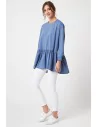 Bluza oversize zapinana z tyłu - jeansowa