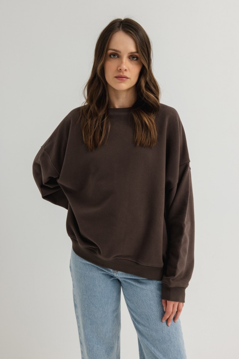 CM7065 Bluza damska o kroju regular fit - brązowa