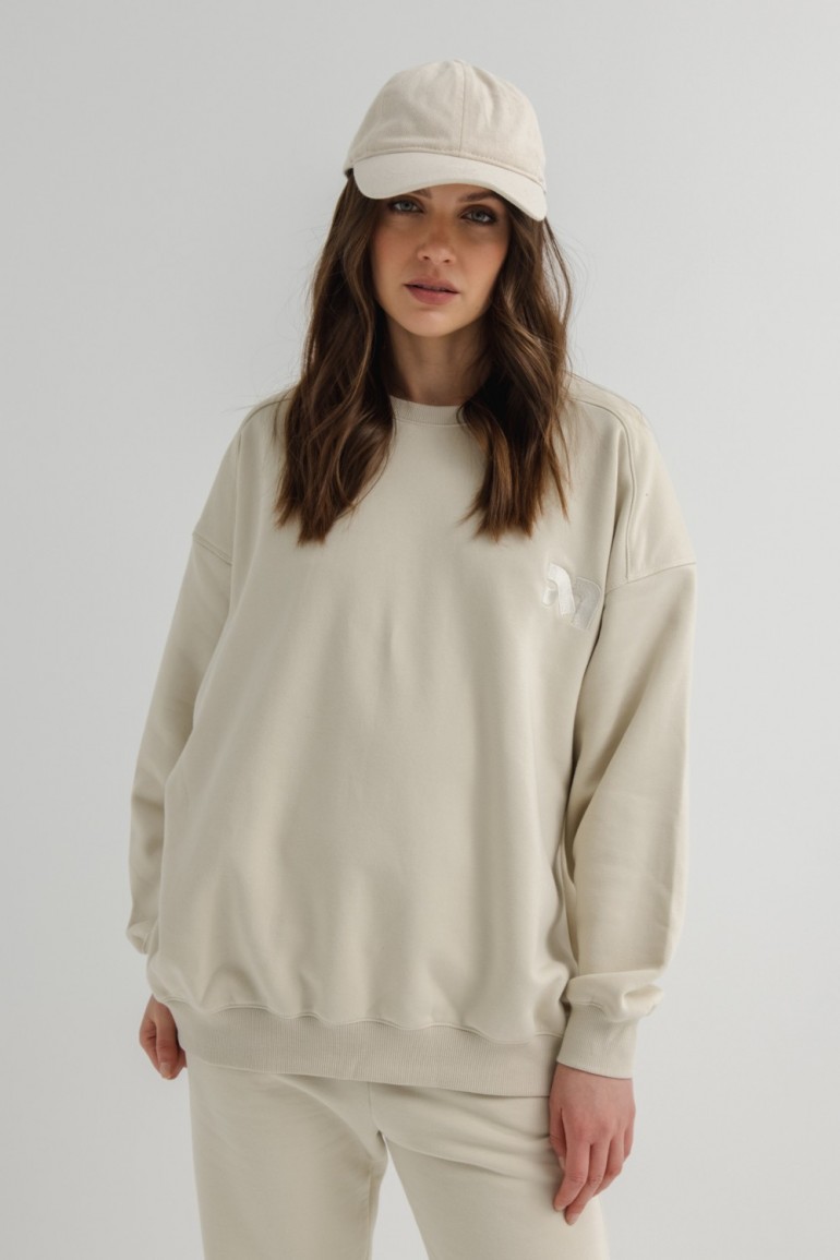CM7126 Bluza damska o kroju regular fit - śmietankowa