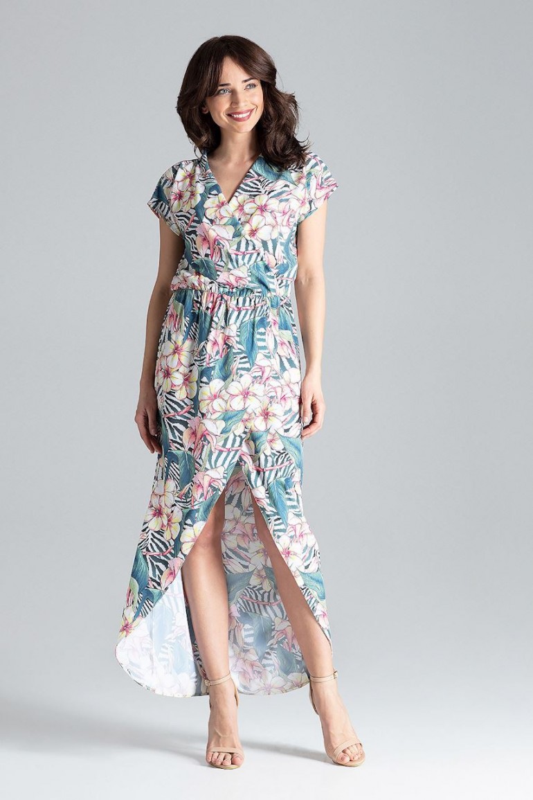 CM4259 Długa sukienka kimono - wzór 104
