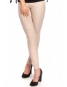 Wygodne skórzane legginsy - cappuccino